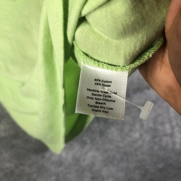 Talbots Woman Short Sleeve Top Key Lime Ruffle Cotton Modal Soft Comfort No Size - Picture 6 of 10